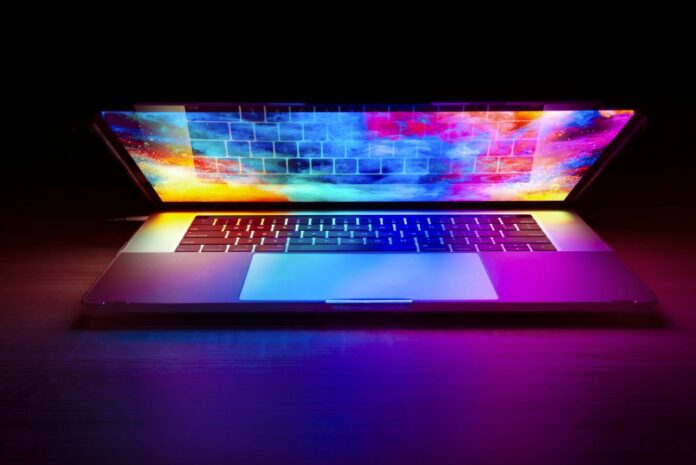 MacBook Pro diaktifkan Menampilkan musik