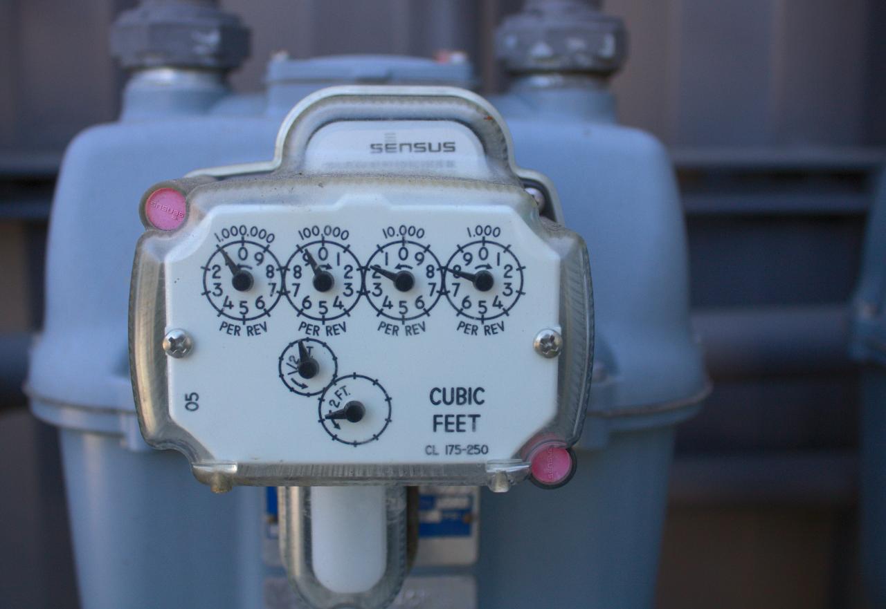 a close up of a meter on a pole